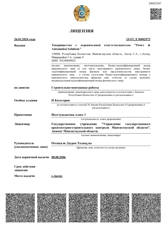 Лицензия СМР II категории